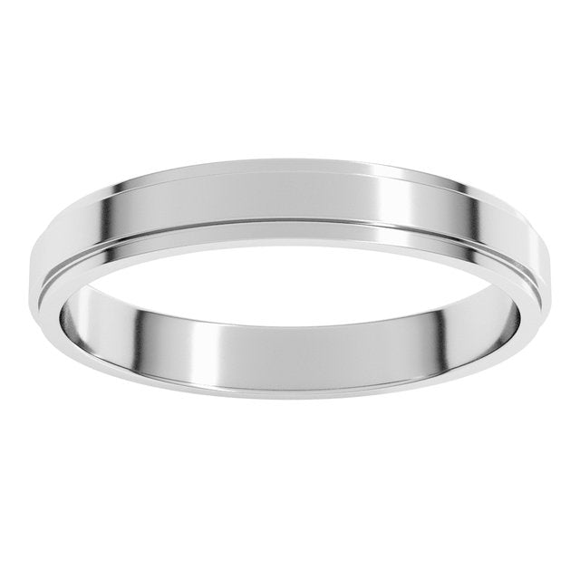 14K Yellow Gold 7 mm Standard Stepped-Edge Flat Band Size 10.5