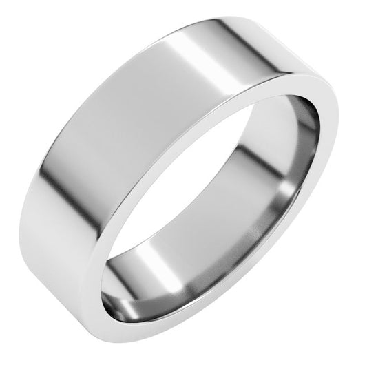 14K Rose Gold Or Sterling Silver Or Platinum Or Palladium Standard Weight Flat Comfort Fit Band