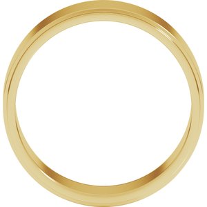 14K Yellow Gold 7 Mm Flat Edge Band Size 6