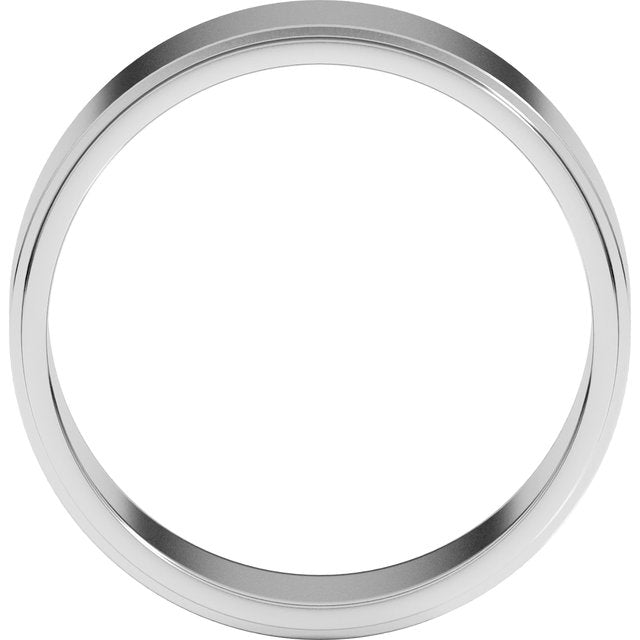 14K Yellow Gold 7 mm Standard Stepped-Edge Flat Band Size 10.5
