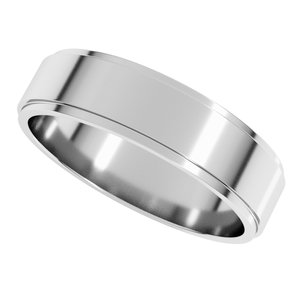 Continuum Sterling Silver Stepped-Edge Flat Band