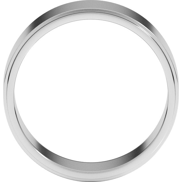 14K Yellow Gold 7 mm Standard Stepped-Edge Flat Band Size 10.5