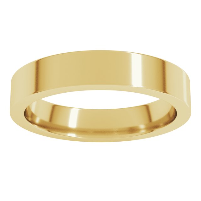 18K Yellow Or White Or Rose Gold Standard Weight Flat Comfort Fit Band