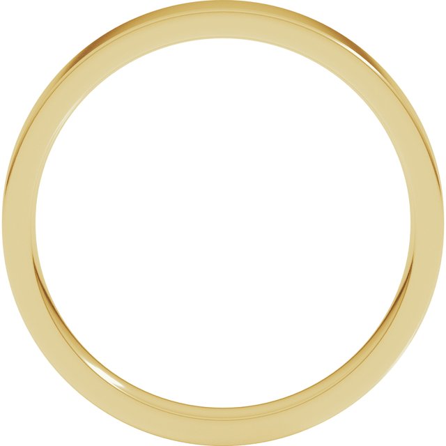 18K Yellow Or White Or Rose Gold Lightweight Flat Comfort Fit Light Band