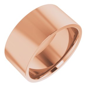 18K Yellow Or White Or Rose Gold Lightweight Comfort-Fit Flat Band
