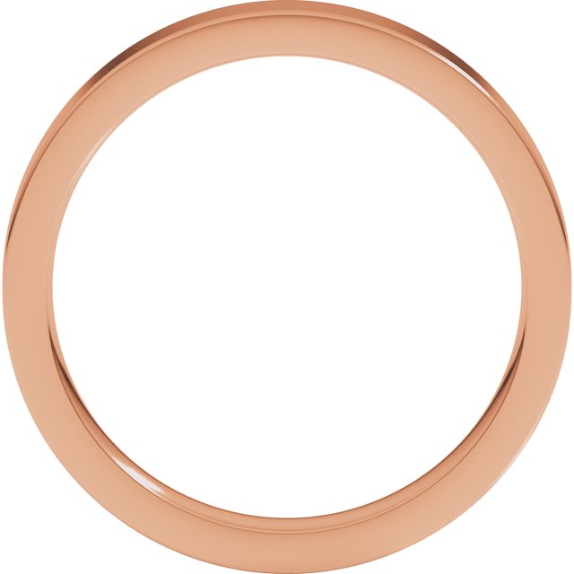 14K Rose Gold Or Sterling Silver Or Platinum Or Palladium Standard Weight Flat Comfort Fit Band