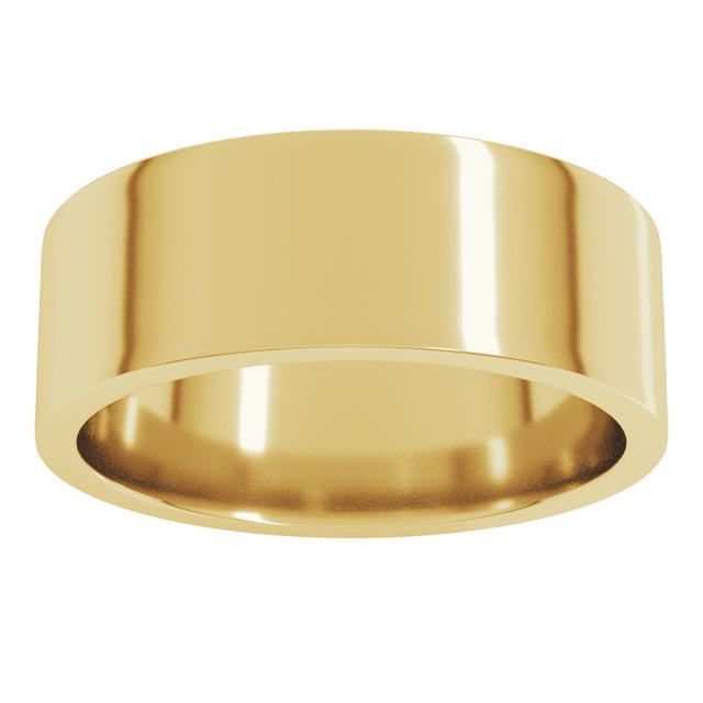 18K Yellow Or White Or Rose Gold Lightweight Flat Comfort Fit Light Band