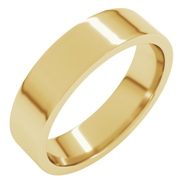 18K Yellow Or White Or Rose Gold Lightweight Flat Comfort Fit Light Band