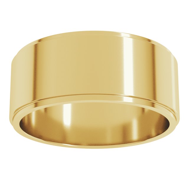 18K Yellow Or White Gold Standard Stepped-Edge Flat Band