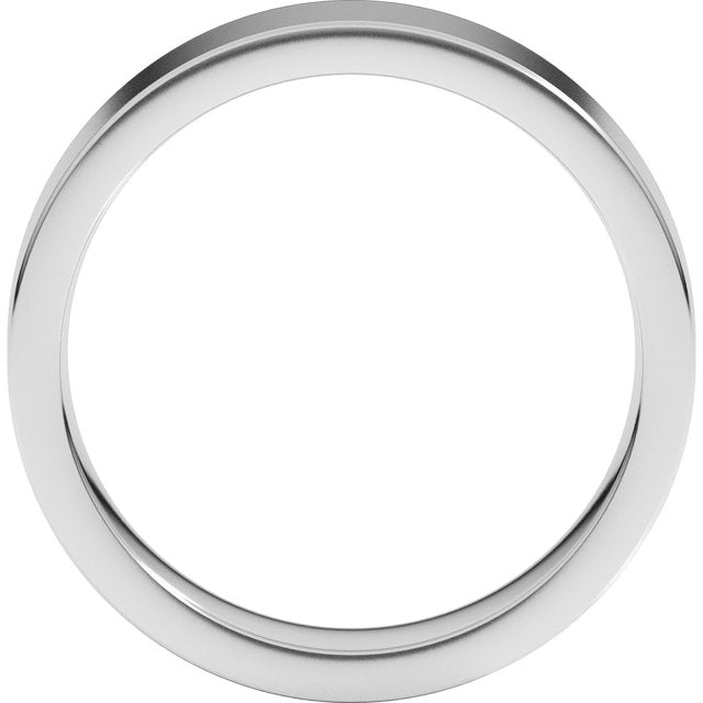 14K Rose Gold Or Sterling Silver Or Platinum Or Palladium Standard Weight Flat Comfort Fit Band