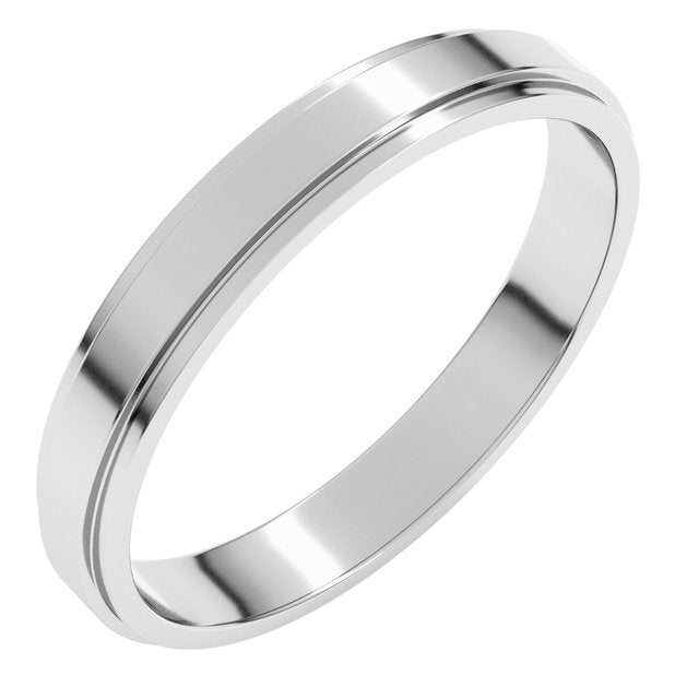 14K Yellow Gold 7 mm Standard Stepped-Edge Flat Band Size 10.5