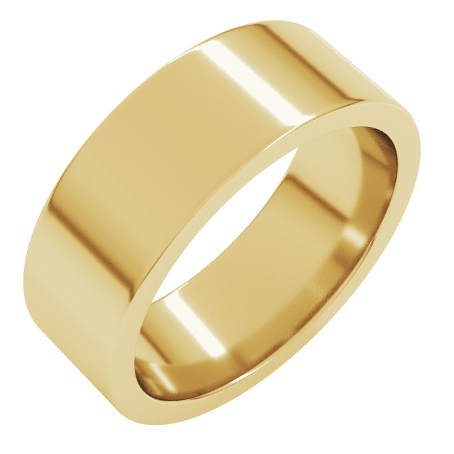 18K Yellow Or White Or Rose Gold Standard Weight Flat Comfort Fit Band