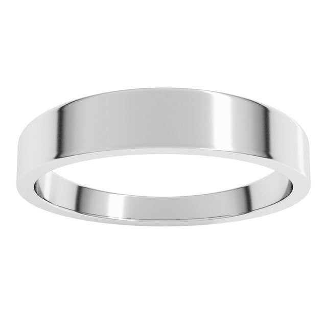 14K Yellow Or White Or Rose Gold Or Sterling Silver Or Platinum Standard Fit Flat Tapered Band