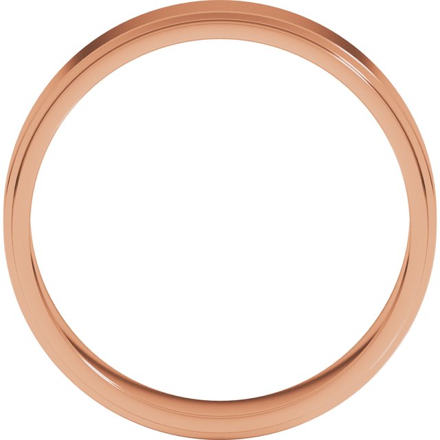 14K Yellow Gold 7 mm Standard Stepped-Edge Flat Band Size 10.5