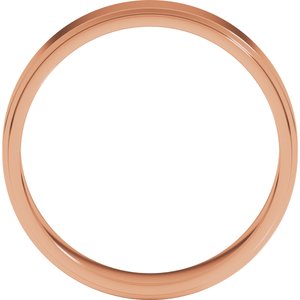 18K Yellow Or White Or Rose Gold Stepped-Edge Flat Band