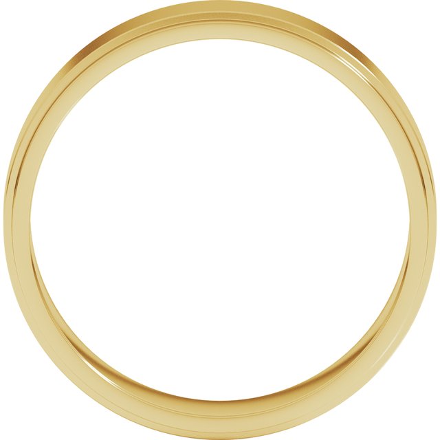 14K Yellow Gold 7 mm Standard Stepped-Edge Flat Band Size 10.5