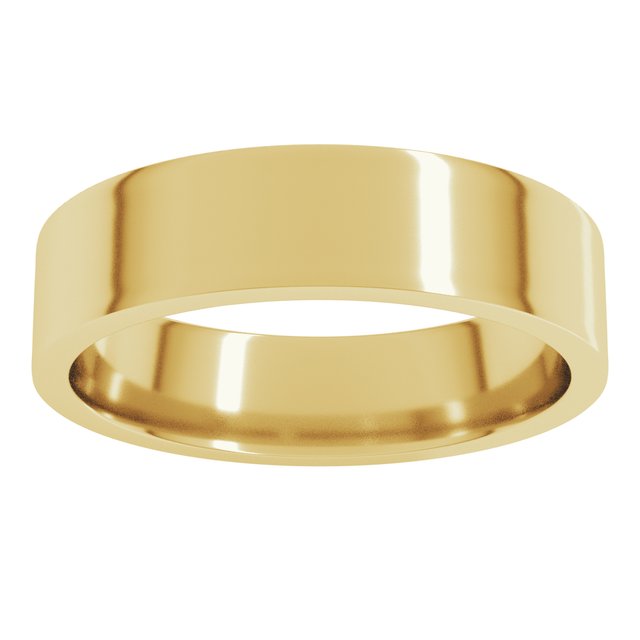 18K Yellow Or White Or Rose Gold Lightweight Flat Comfort Fit Light Band