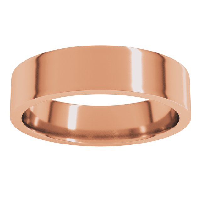 14K Rose Gold Or Sterling Silver Or Platinum Lightweight Flat Comfort Fit Light Band