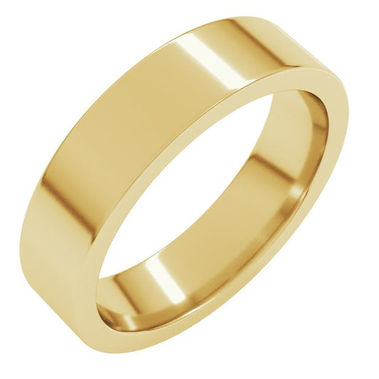 18K Yellow Or White Or Rose Gold Standard Weight Flat Comfort Fit Band