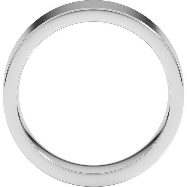 14K Rose Gold Or Sterling Silver Or Platinum Or Palladium Standard Weight Flat Comfort Fit Band