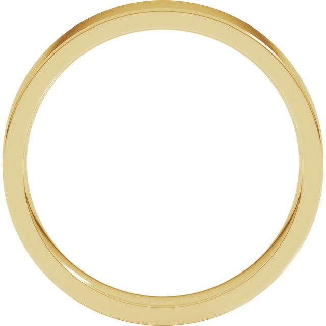 18K Yellow Or White Or Rose Gold Lightweight Flat Comfort Fit Light Band