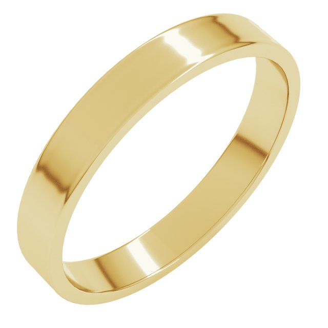 14K Yellow Or White Or Rose Gold Or Sterling Silver Standard Ultra-Lightweight Flat Ultra-Lightweight Band, Size 7