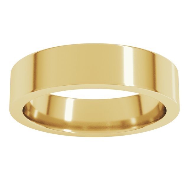 18K Yellow Or White Or Rose Gold Standard Weight Flat Comfort Fit Band