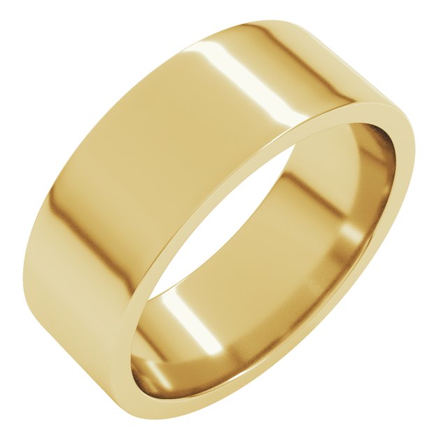 18K Yellow Or White Or Rose Gold Lightweight Flat Comfort Fit Light Band