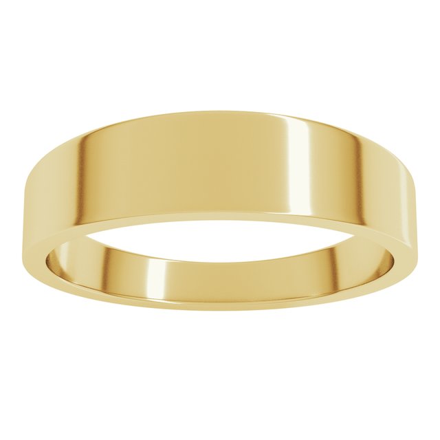 14K Yellow Or White Or Rose Gold Or Sterling Silver Or Platinum Standard Fit Flat Tapered Band