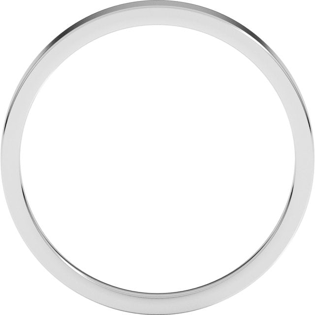 14K Yellow Or White Or Rose Gold Or Sterling Silver Or Platinum Standard Fit Flat Tapered Band