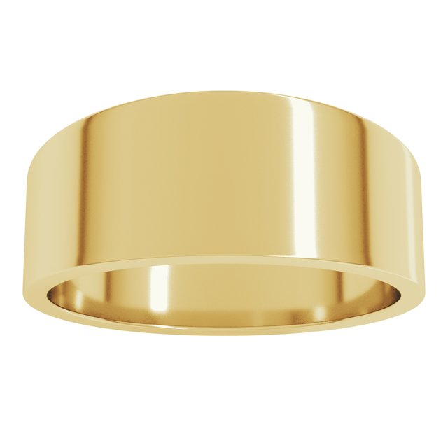 10K Yellow Or White Gold Standard Fit Flat Tapered Band