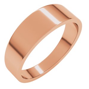 14K Rose Gold 6 Mm Flat Tapered Band Size 8