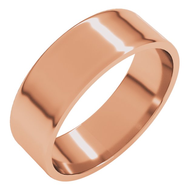 18K Yellow Or White Or Rose Gold Flat Ultra-Lightweight Band