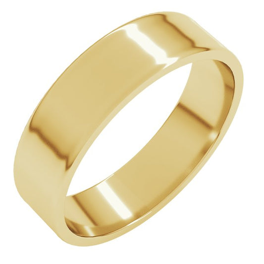 18K Yellow Or White Gold Standard Ultra-Lightweight Flat Ultra-Lightweight Band, Size 7