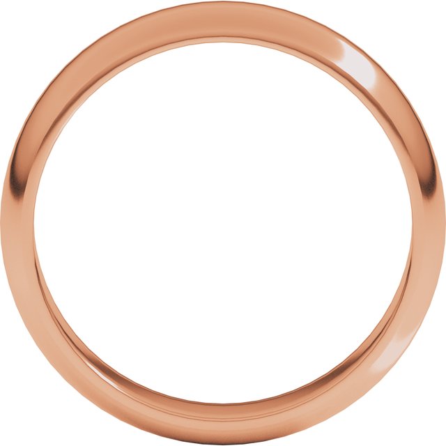 18K Yellow Or White Or Rose Gold Standard Half Round Band
