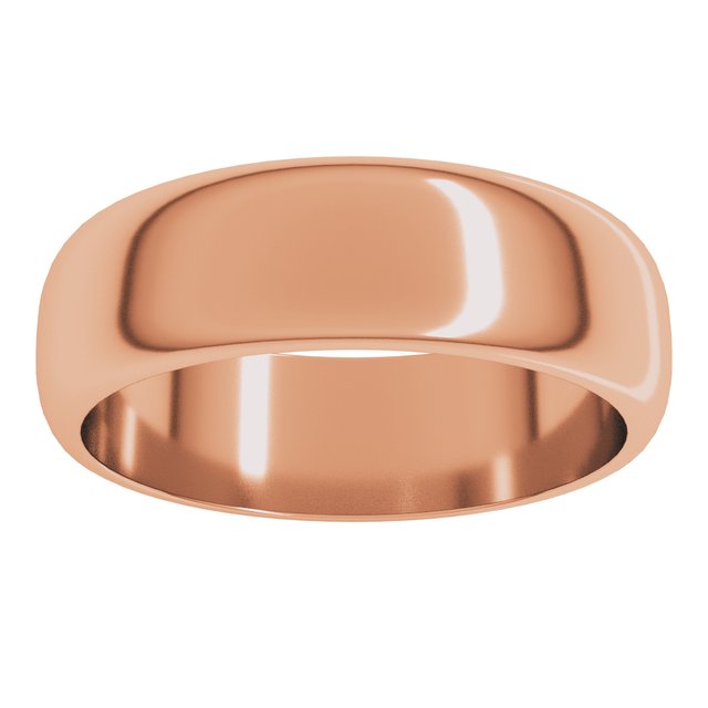 10K Yellow Or White Or Rose Gold Standard Half Round Band