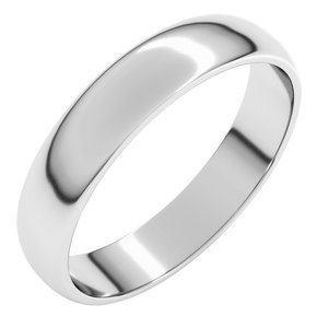 10K Yellow Or White Or Rose Gold 4 Mm Standard Lightweight Half Round Light Band