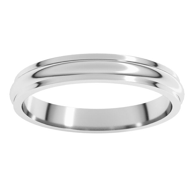 10K Yellow Or White Gold Standard Stepped-Edge Half Round Band