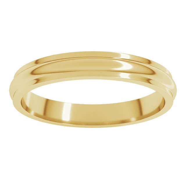 10K Yellow Or White Gold Standard Stepped-Edge Half Round Band