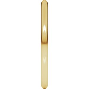 18K Yellow Or White Or Rose Gold Lightweight Half Round Band
