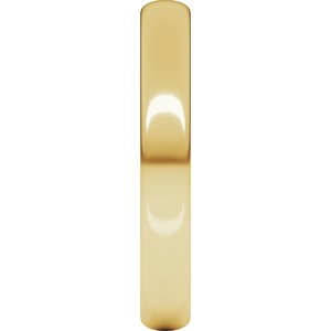 18K Yellow Or White Or Rose Gold Lightweight Half Round Band