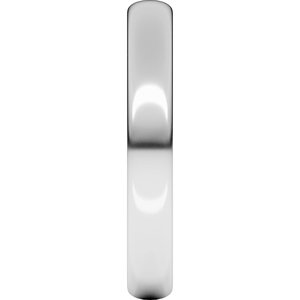 14K White Gold Or Stering Silver Lightweight Half Round Band