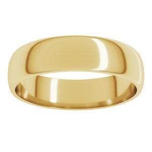 10K Yellow Gold 5 Mm Standard Lightweight Half Round Light Band