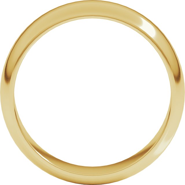 18K Yellow Or White Or Rose Gold Standard Half Round Band