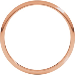 10K Yellow Or White Or Rose Gold Lightweight Half Round Band