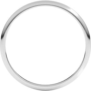 18K White Gold Standard Lightweight Half Round Light Band