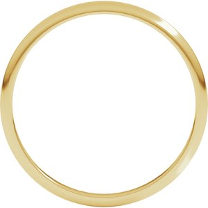 18K Yellow Or White Or Rose Gold Lightweight Half Round Band
