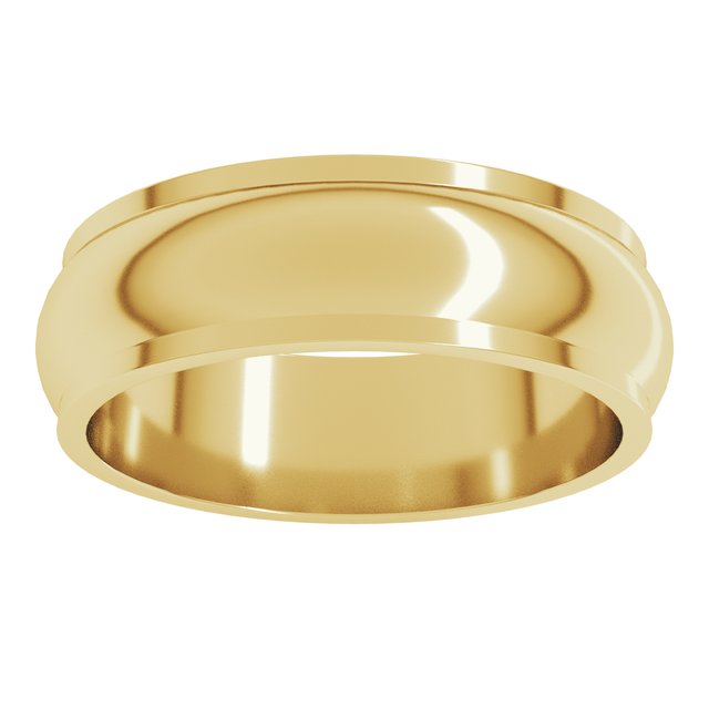 10K Yellow Or White Gold Standard Stepped-Edge Half Round Band