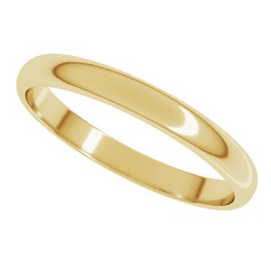 10K Yellow Or White Or Rose Gold Lightweight Half Round Band