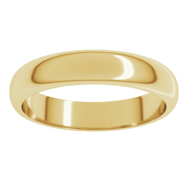 18K Yellow Or White Or Rose Gold Standard Half Round Band
